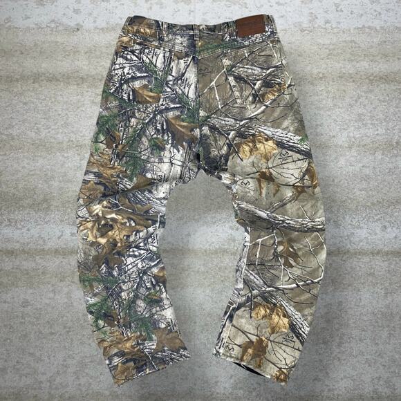 Vintage Realtree Hunting Camo Jeans Baggy Wide Leg Insulated Denim Wrangler 90s - Picture 1 of 5
